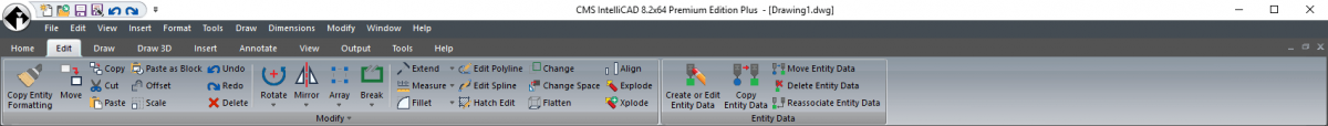 IntelliCAD Ribbon - edit